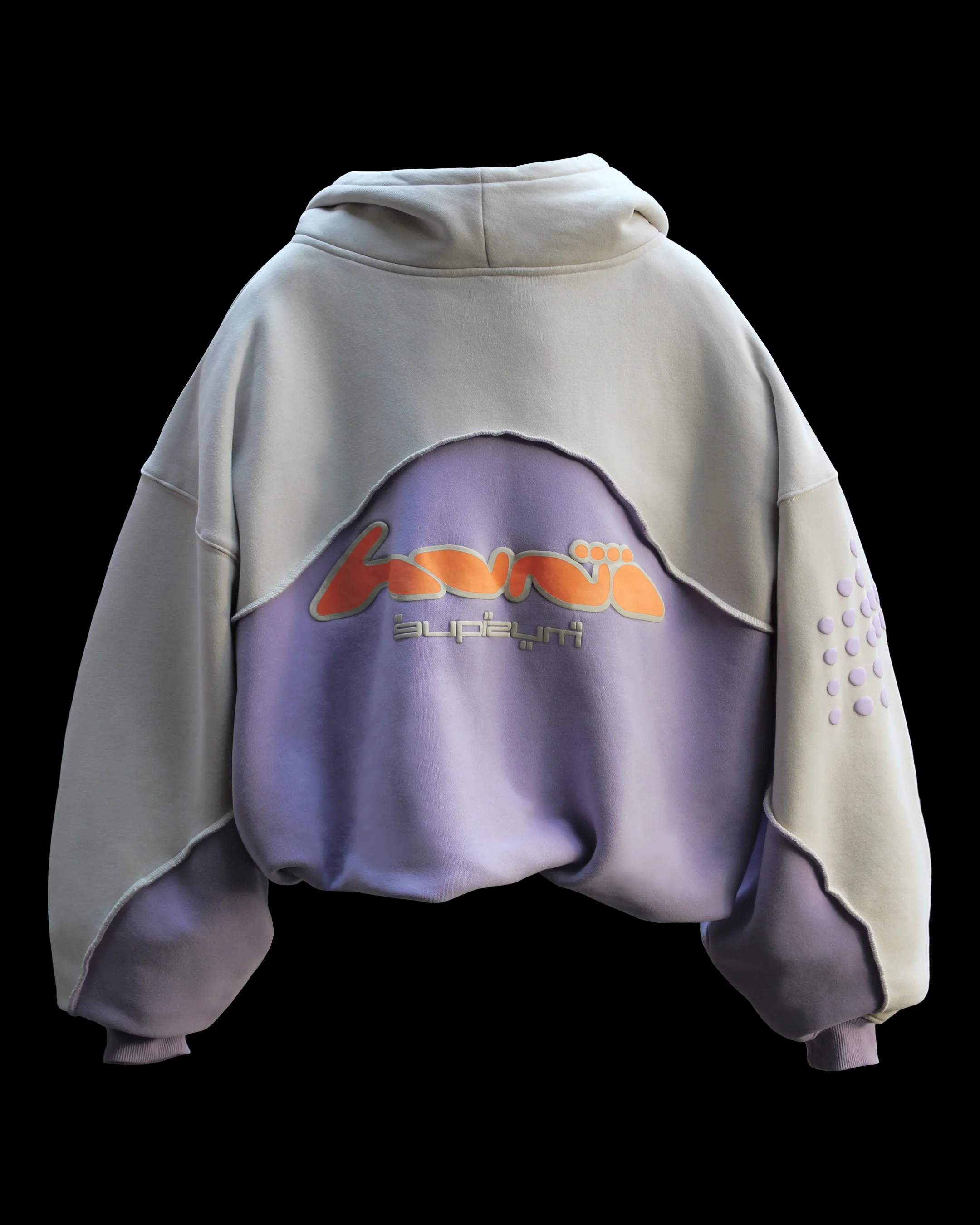 Huni Hoodie - Purple / Cream - Image 3